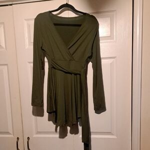 Olive Green Wrap Top Or Dress